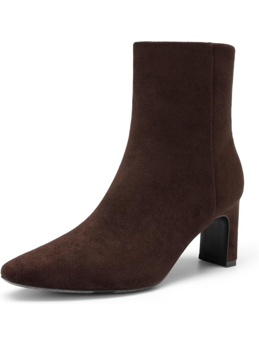 Dream Pairs Women's Brown Square Toe Block Heel Ankle Chunky Dress Booties